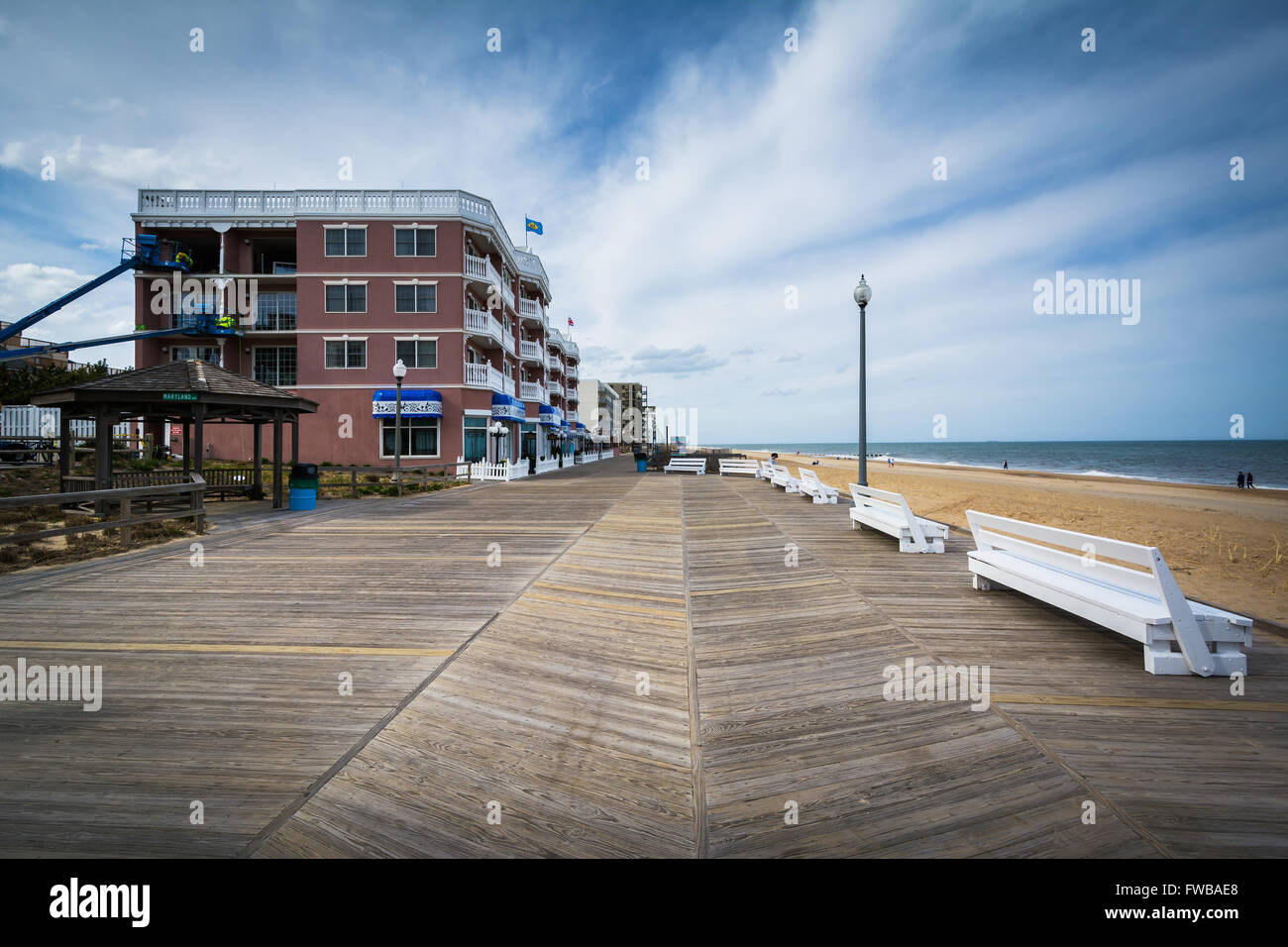 El Boardwalk en Rehoboth Beach, Delaware. Foto de stock