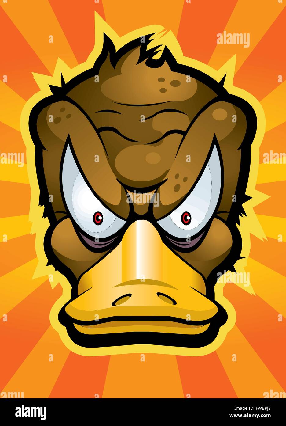 Una caricatura ornitorrinco con una expresión de enojado Imagen Vector de  stock - Alamy