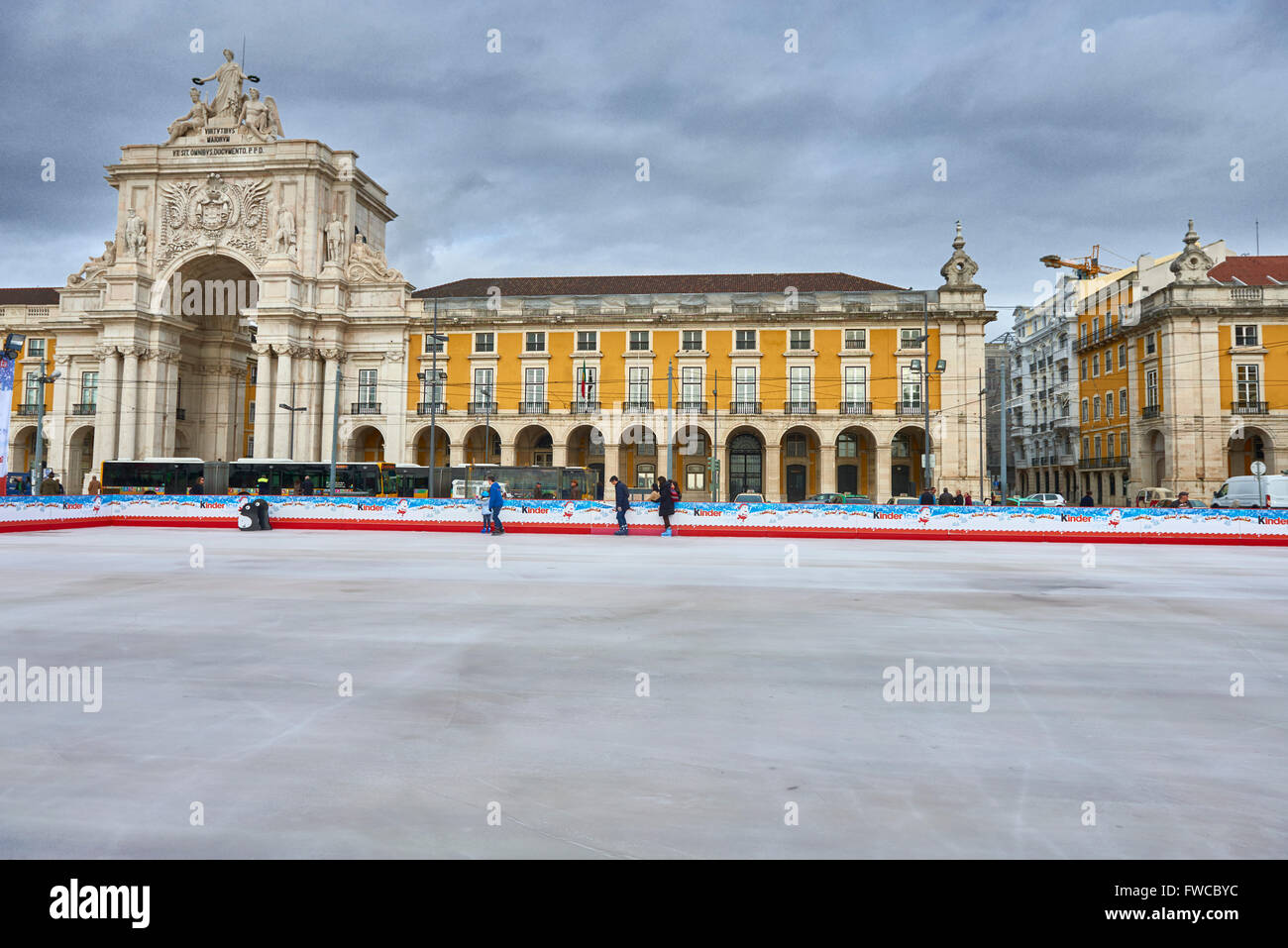 Pista de patinaje sobre hielo, Lisboa, Portugal, Europa Foto de stock