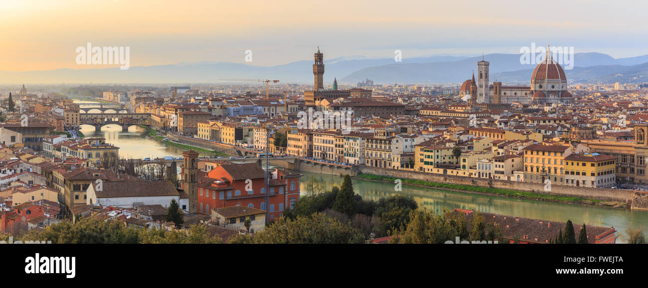 Atardecer en Florencia Foto de stock