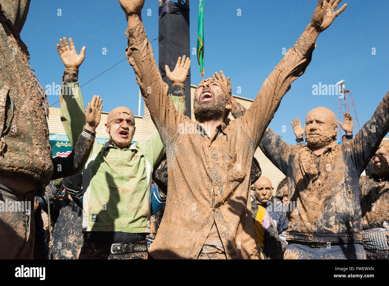 Ashura procesiones, Bijar, Irán, Asia Occidental Foto de stock