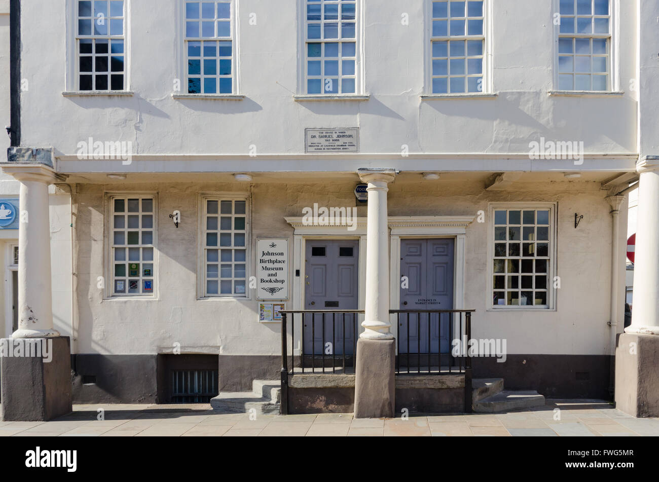 Dr Samuel Johnson museo casa natal en la calle Breadmarket, Lichfield, Staffordshire Foto de stock