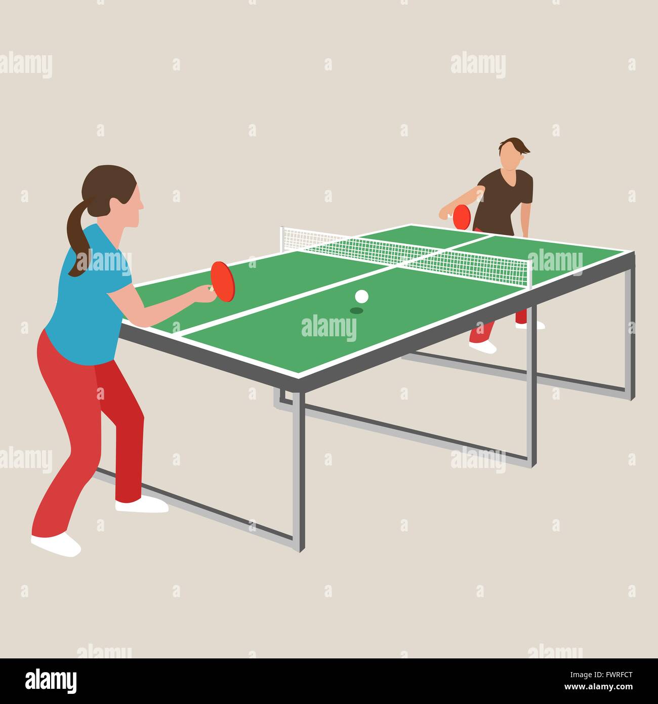Tenis de mesa ping pong mujer joven atleta femenina jugar juegos de deporte  caricatura dibujo ilustración Imagen Vector de stock - Alamy