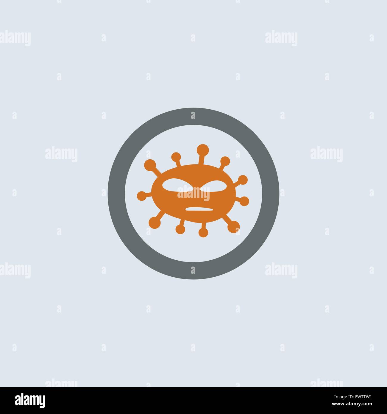 Gris-naranja molécula virus extranjeros ronda icono web Ilustración del Vector