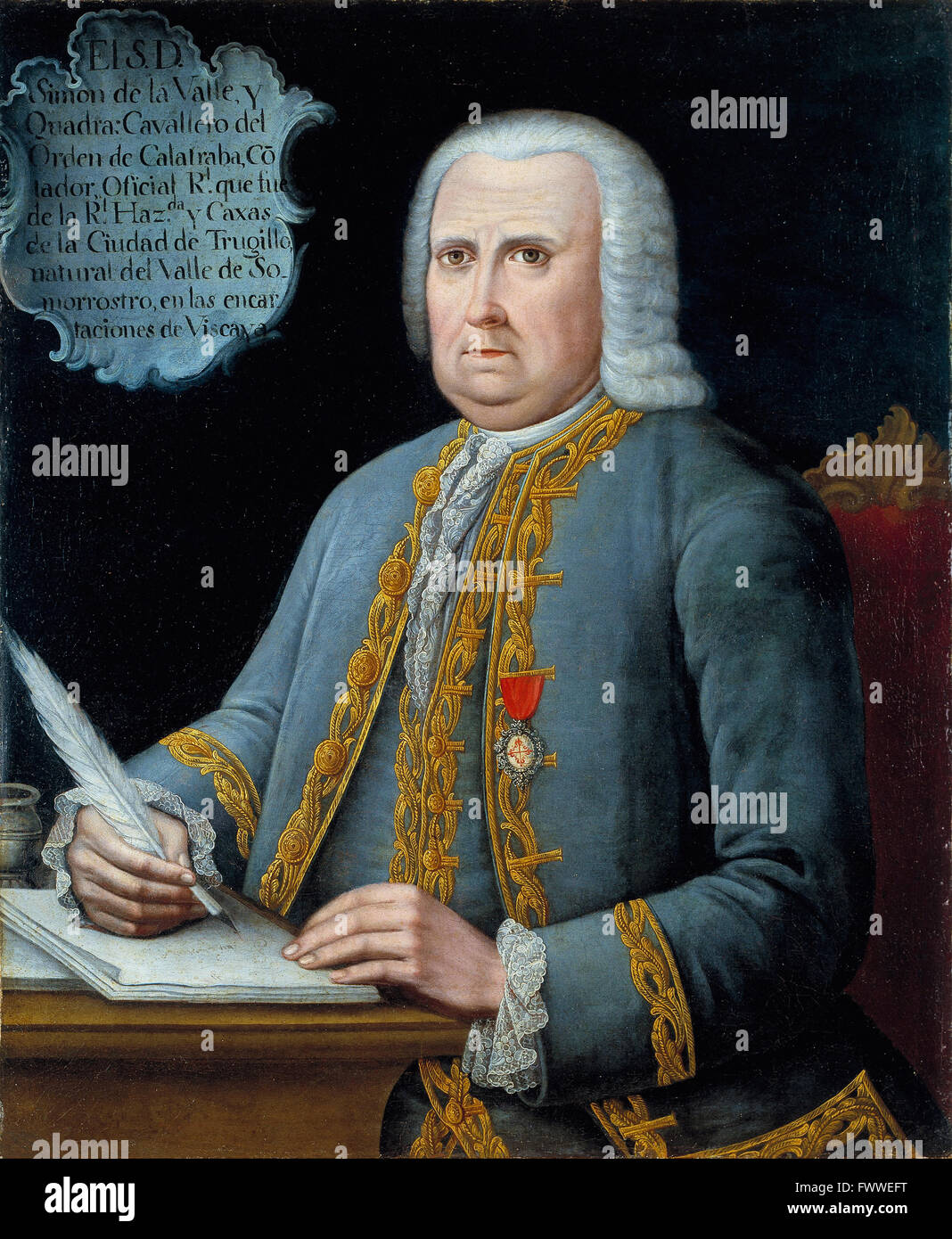 Perú - Retratos de Simon de la Valle y cuadra y Maria - Museo de Arte de Denver Foto de stock