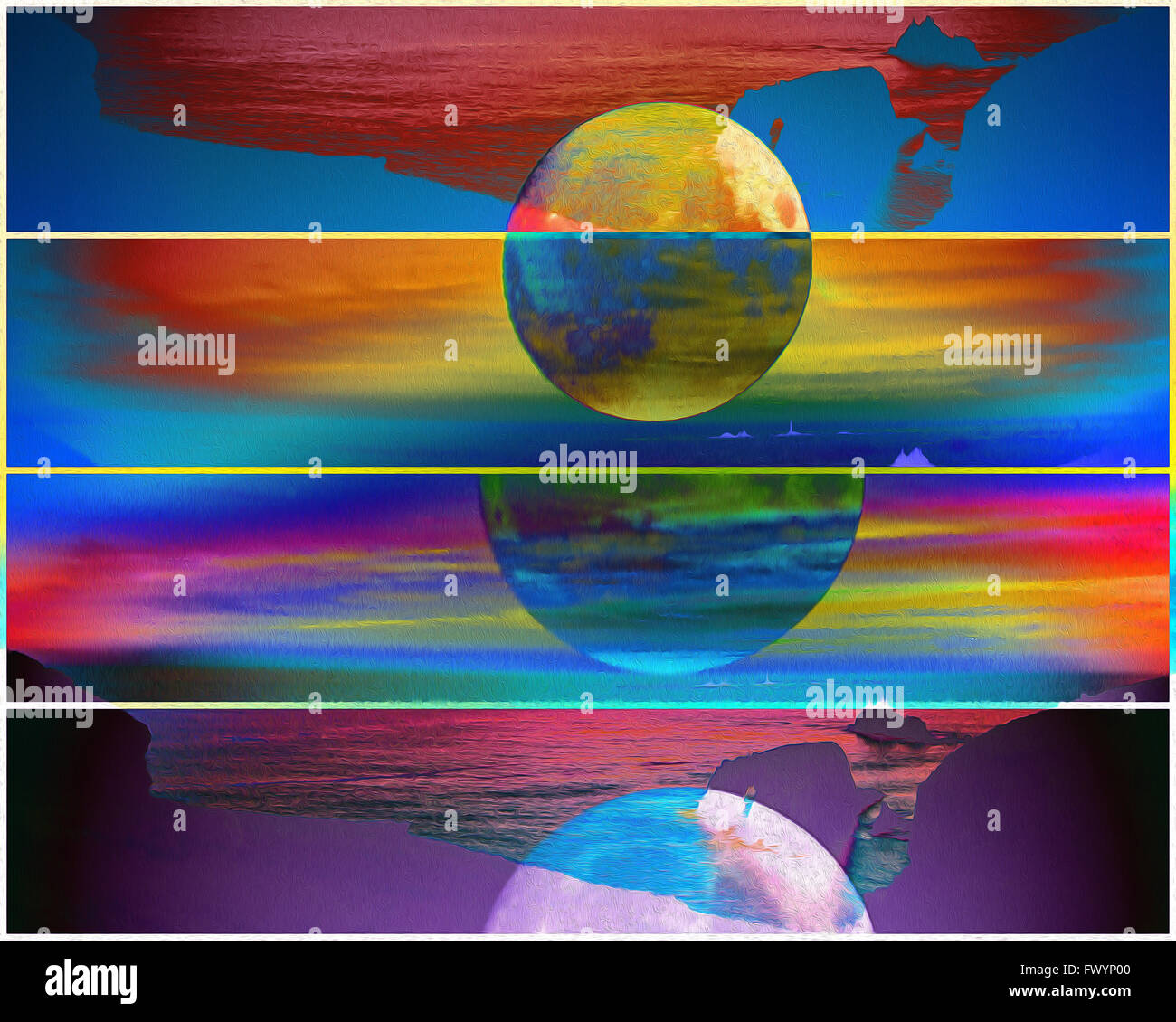 Arte Digital: Donde termina la tierra Foto de stock