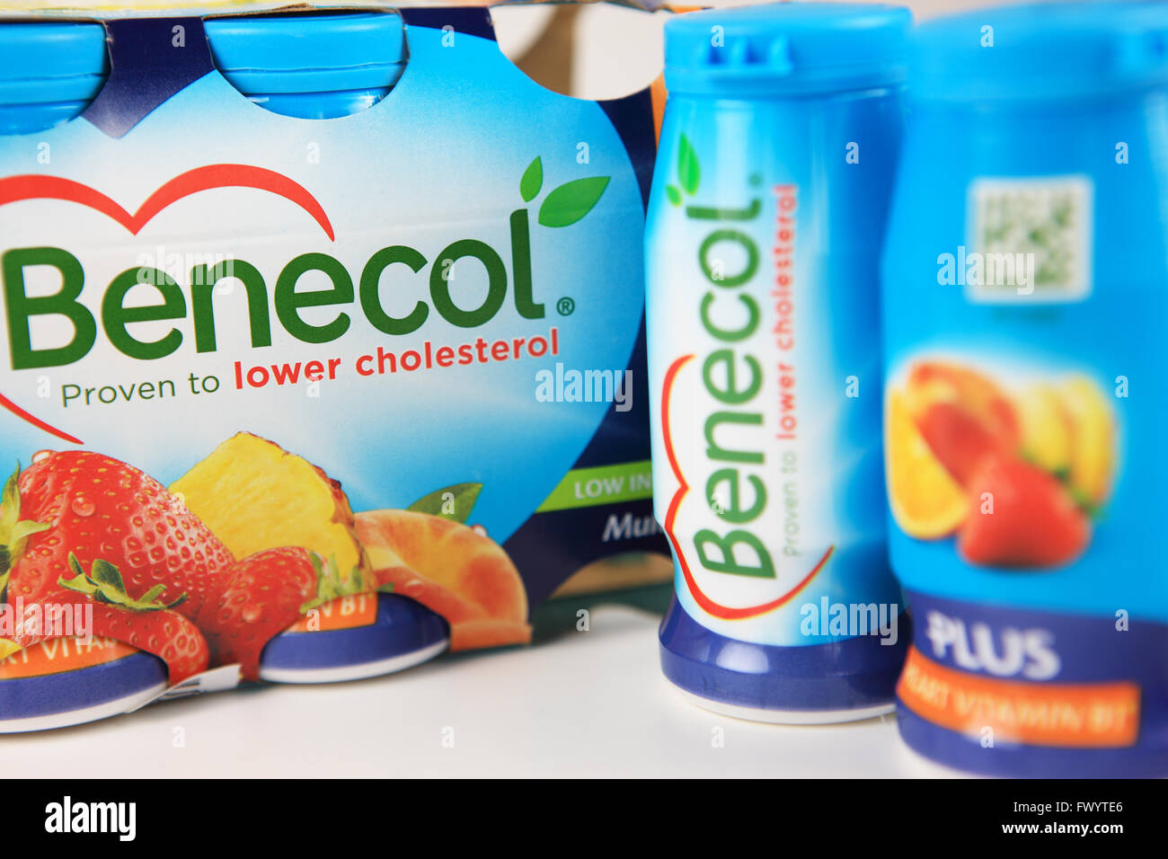 El colesterol Benecol es un producto alimenticio de propiedad de propiedad de grupo Raisio una empresa finlandesa Foto de stock