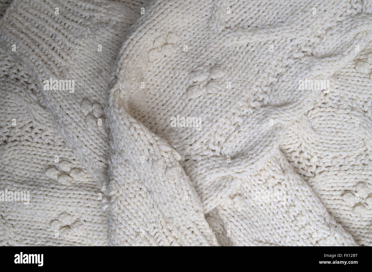 Suéter de malla de lana de color blanco. Moda, texturas y fondos Fotografía  de stock - Alamy