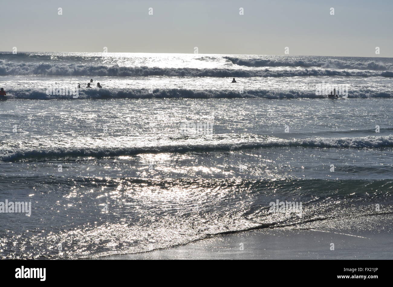 Ondas brillantes en Cerritos Beach, cerca de Cabo San Lucas, México Foto de stock