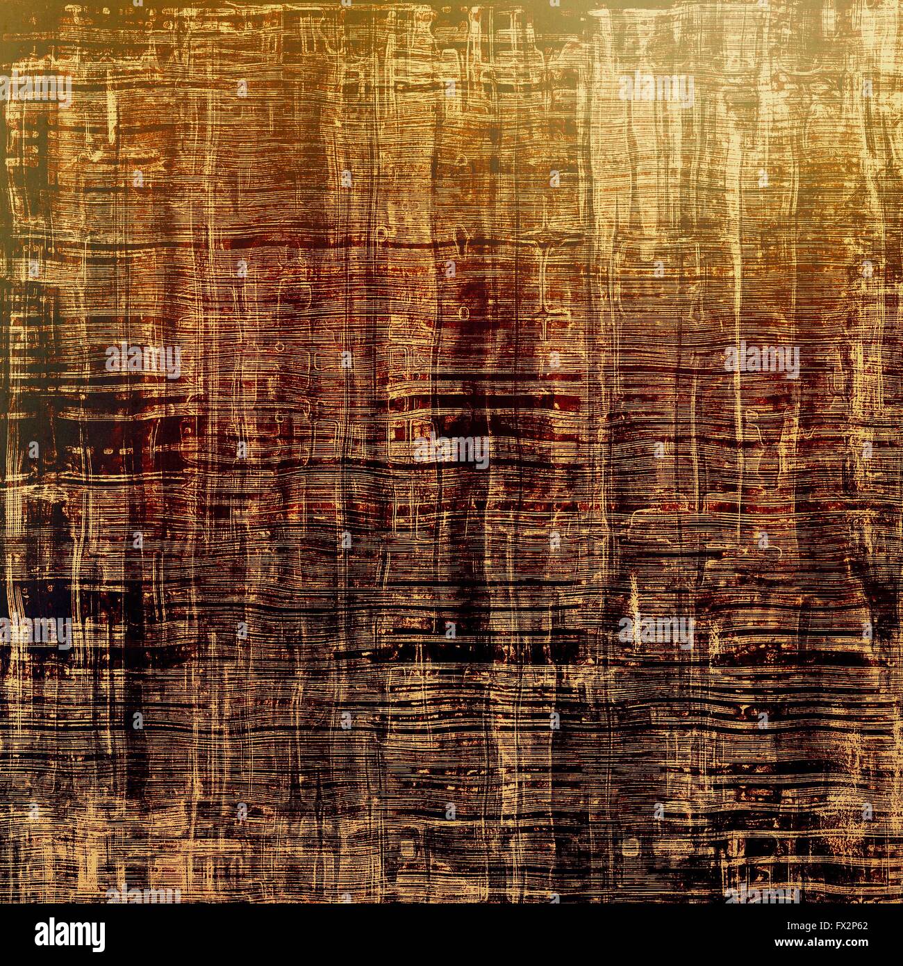 Envejecimiento textura grunge, vieja ilustración. Con diferentes patrones de color: amarillo (beige); marrón; negro; gris Foto de stock