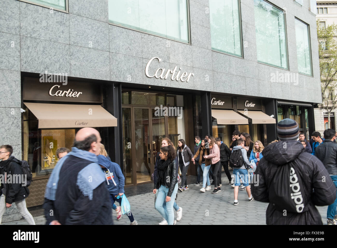 Cartier, almacén, a lo del Passeig de la calle de lujo,boulevard en Barcelona,Cataluña,España,Europa Fotografía de stock -