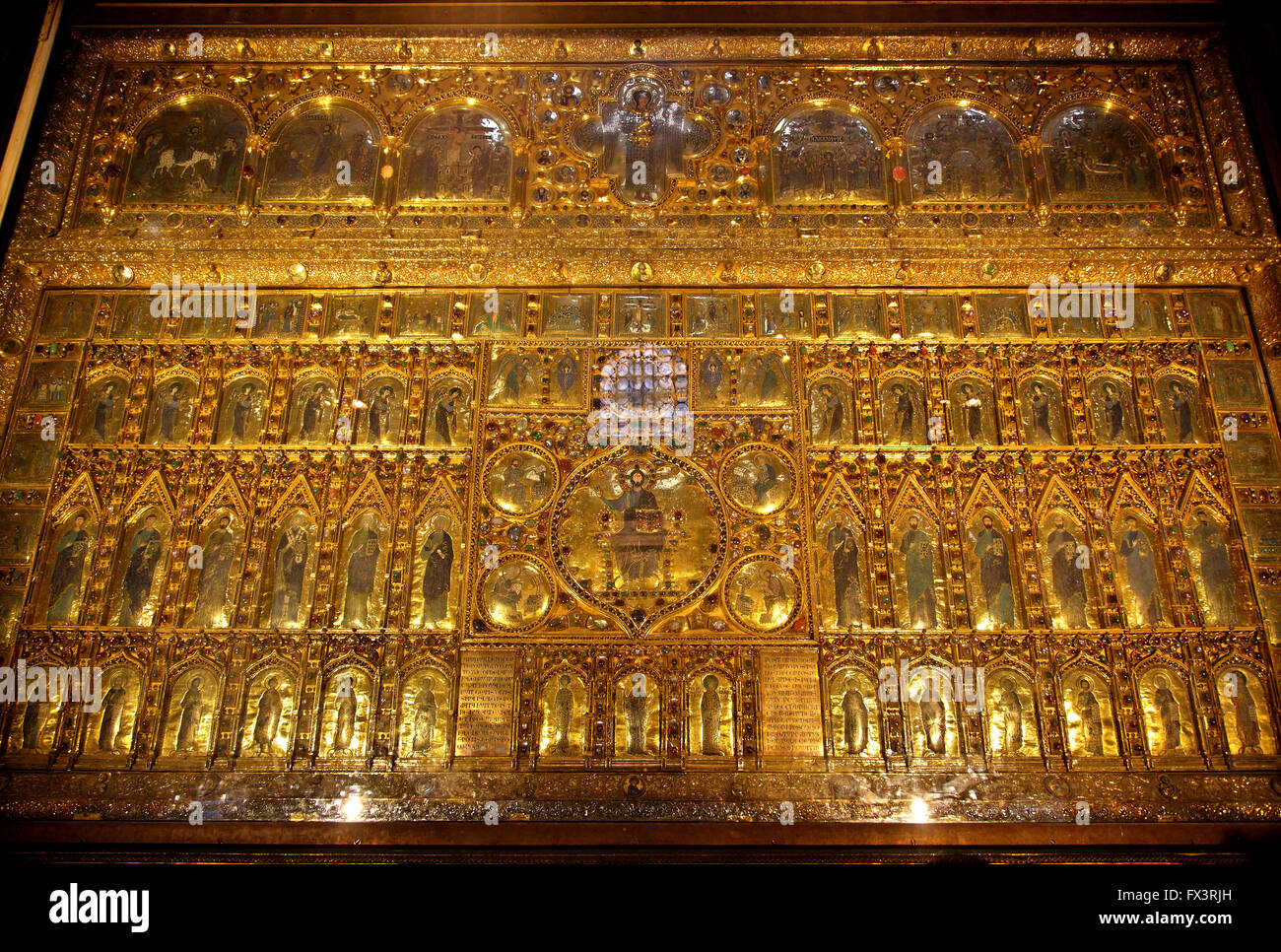 La Pala d'Oro en la basílica de San Marcos (San Marcos), Venice, Veneto, Italia. Foto de stock