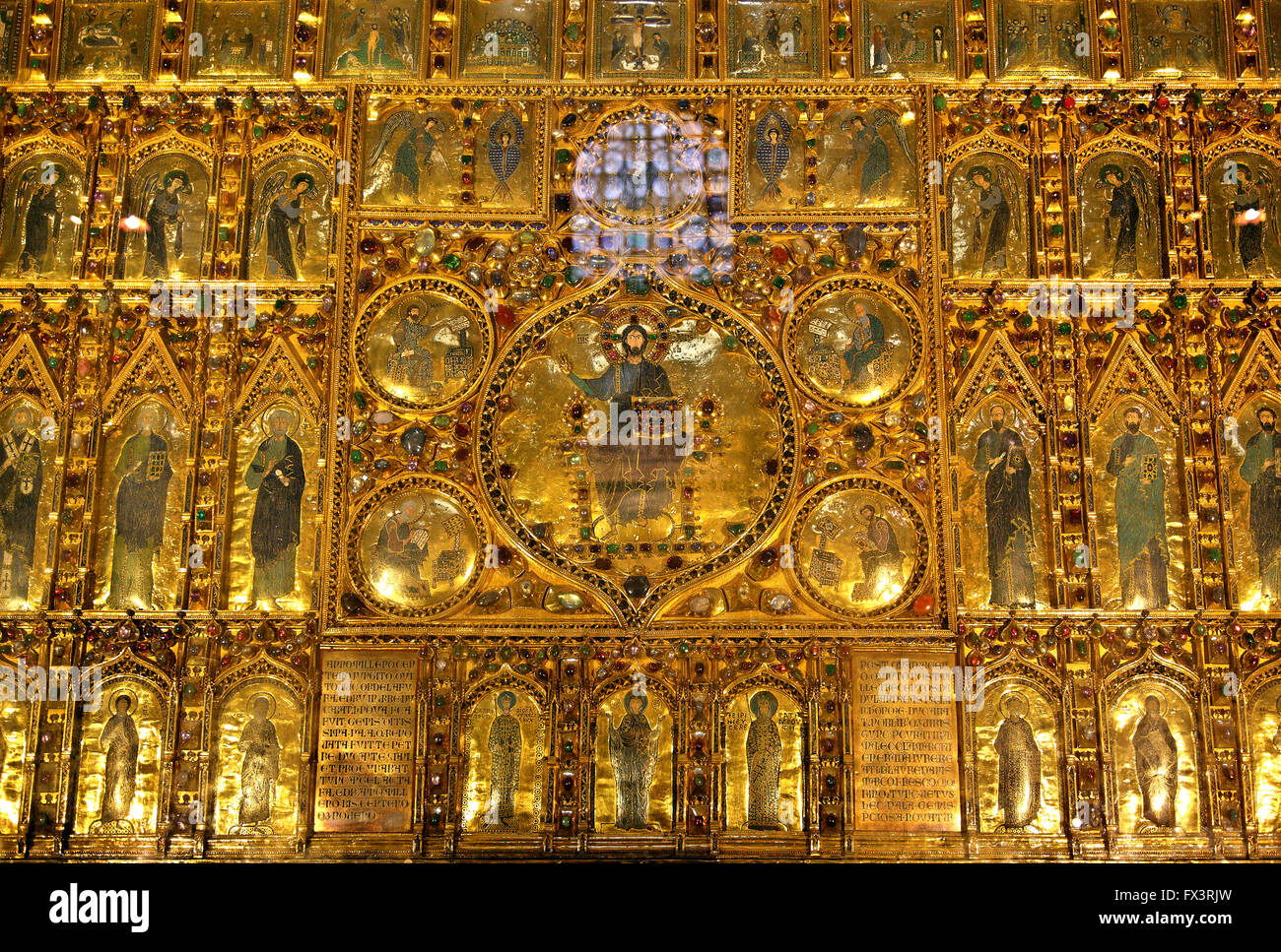 'Detalle' de la pala d' Oro en la basílica de San Marcos (San Marcos), Venice, Veneto, Italia. Foto de stock