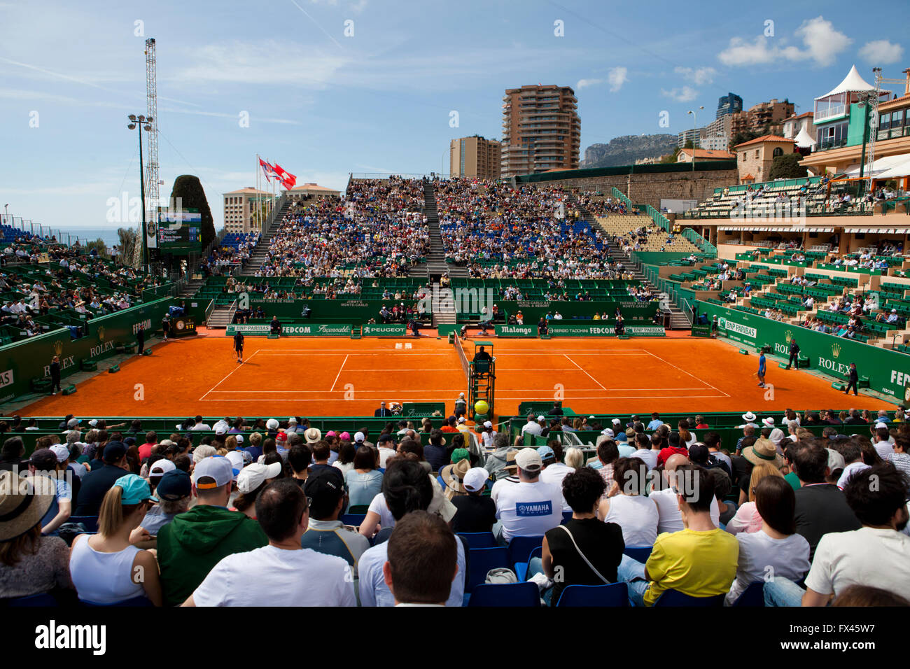 Monte Carlo Rolex Masters ATP, Mónaco. Tribunal Central Rainiero III  durante un partido de tenis Fotografía de stock - Alamy