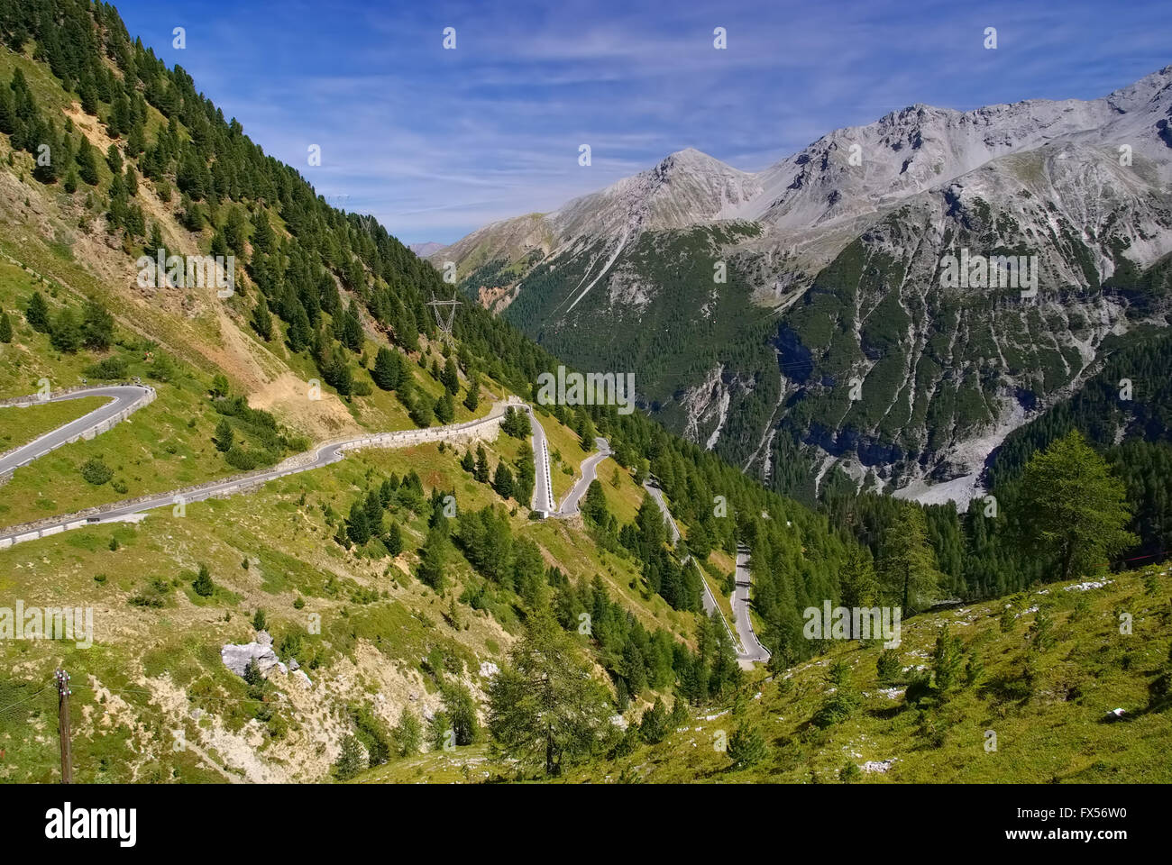 Stilfser Joch en Südtirol - Stelvio Pass en el Tirol del Sur, los Alpes Foto de stock