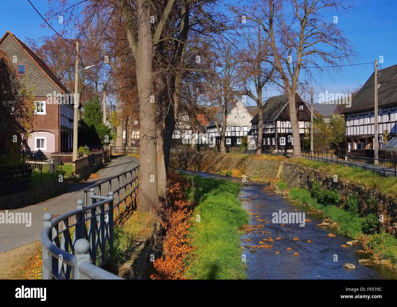 Umgebindehaus in der Oberlausitz paredes entramadas en Alta Lusacia