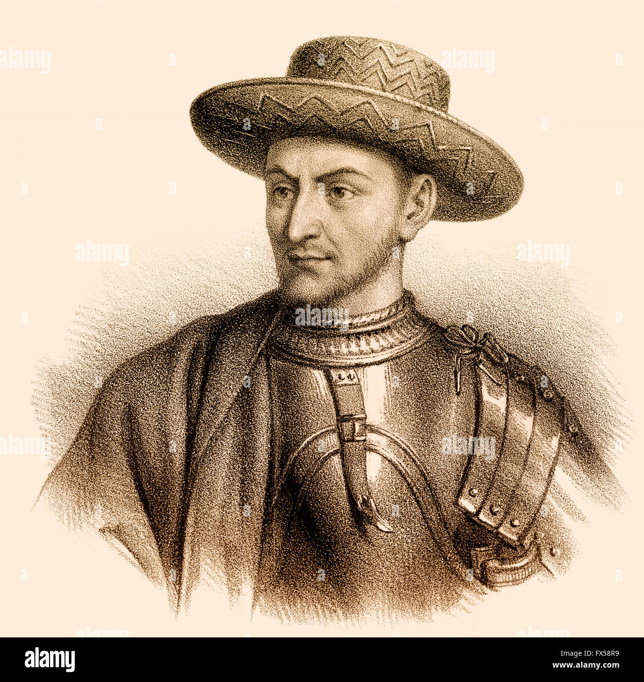 Charles VII, Karl VII., 1403-1461, llamado el Victorioso, Rey de Francia Foto de stock