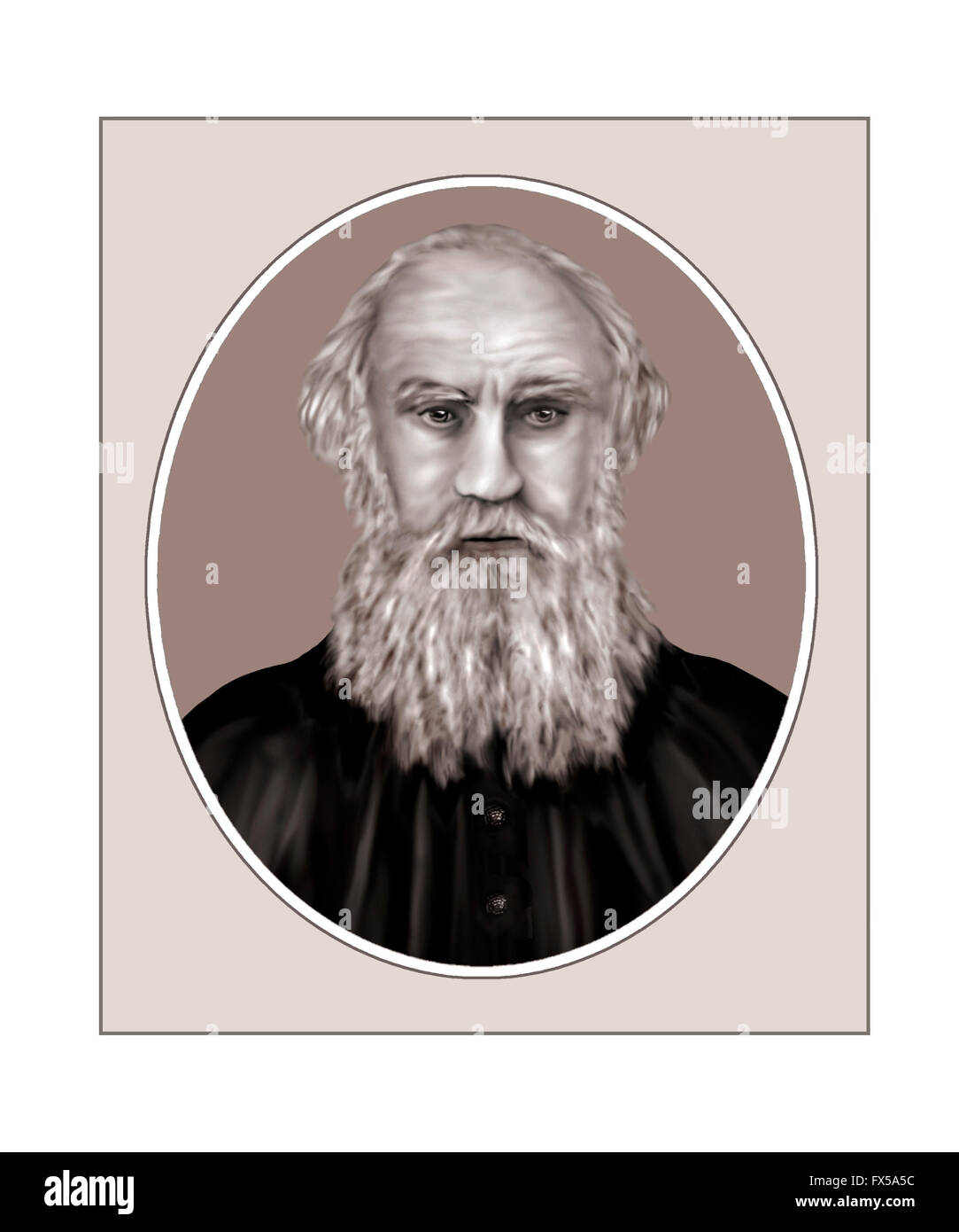 León Tolstoi, 1828-1910, Retrato, Escritor Foto de stock