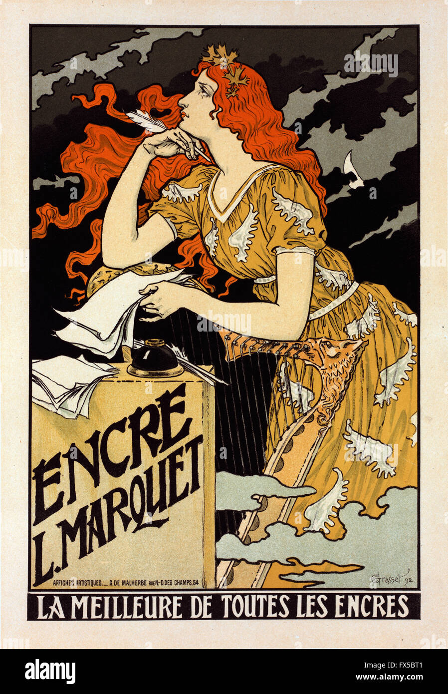 Eugene Grasset - Encre L.Marquet Foto de stock