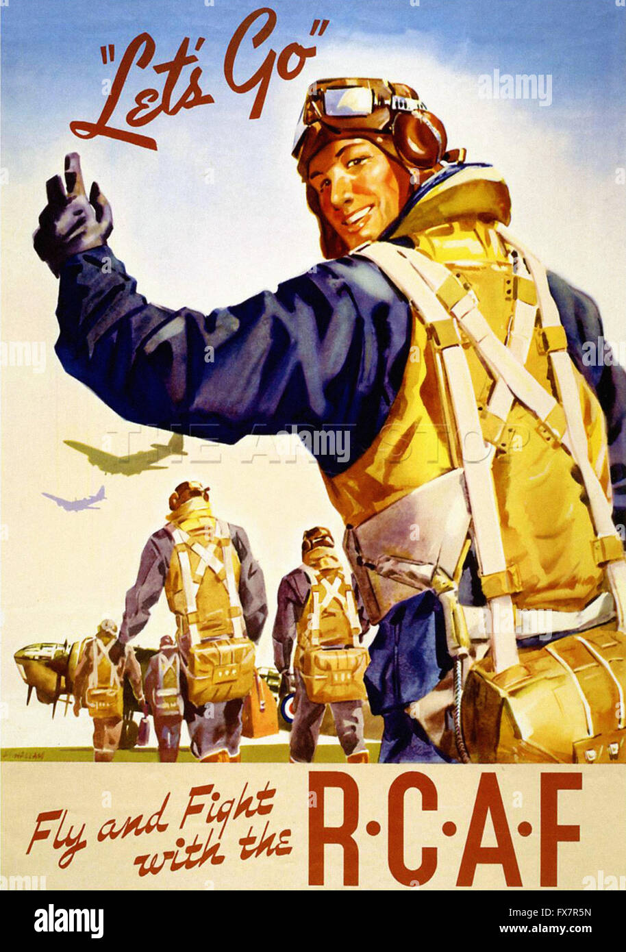 R.C.A.F - Segunda Guerra Mundial - cartel propagandístico en EE.UU. Foto de stock