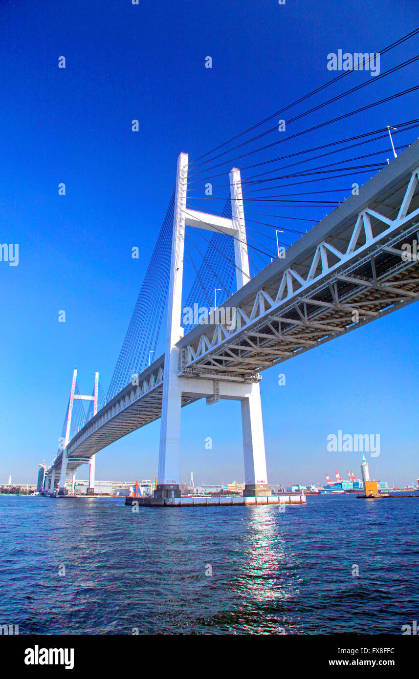 Puente de la Bahía de Yokohama Japón Foto de stock