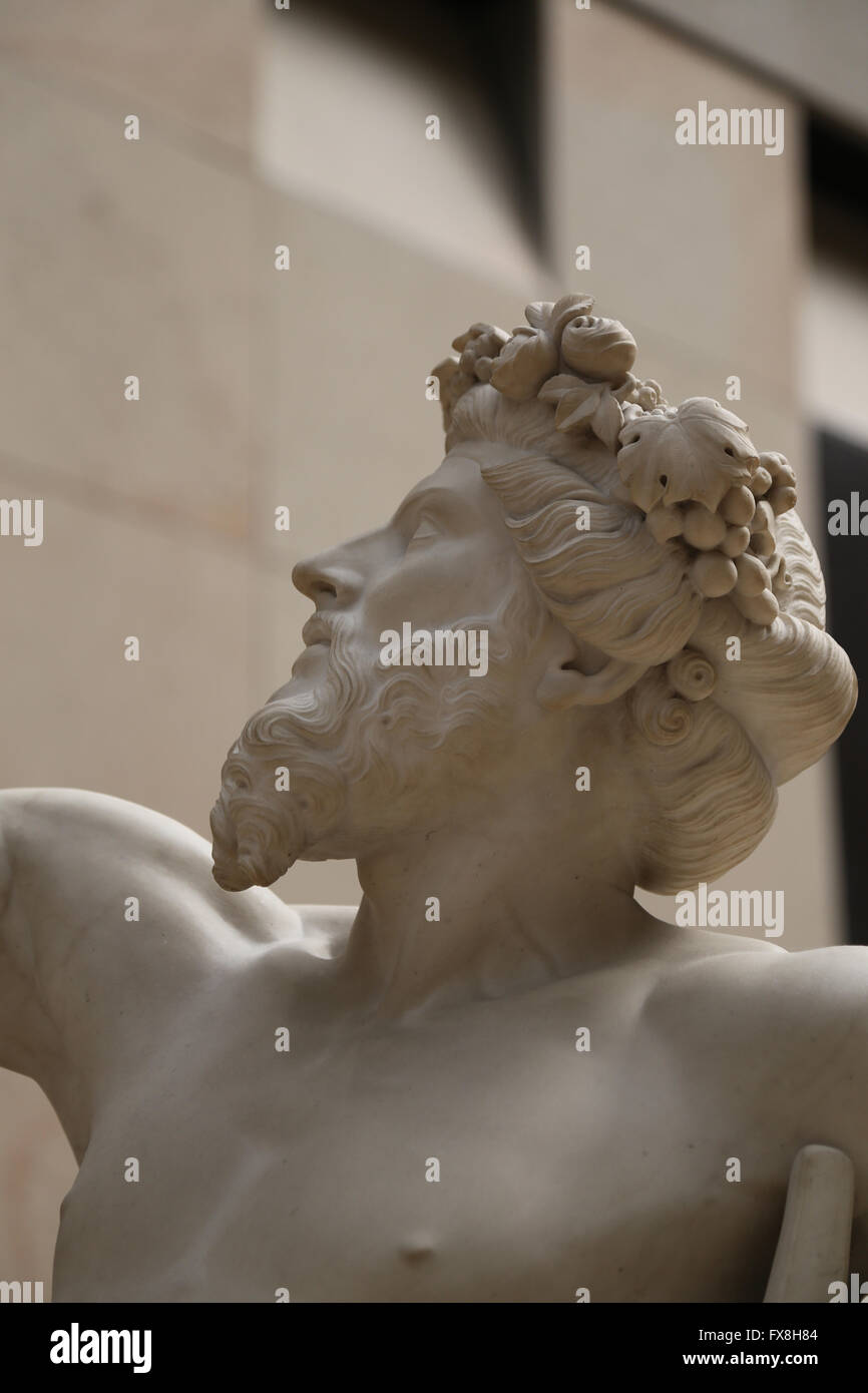 Anacreon (582-485). Poeta lírico griego. Estatua, 1851 por Eugene Guillaume (1822-1905). Museo de Orsay. París. Francia. Foto de stock