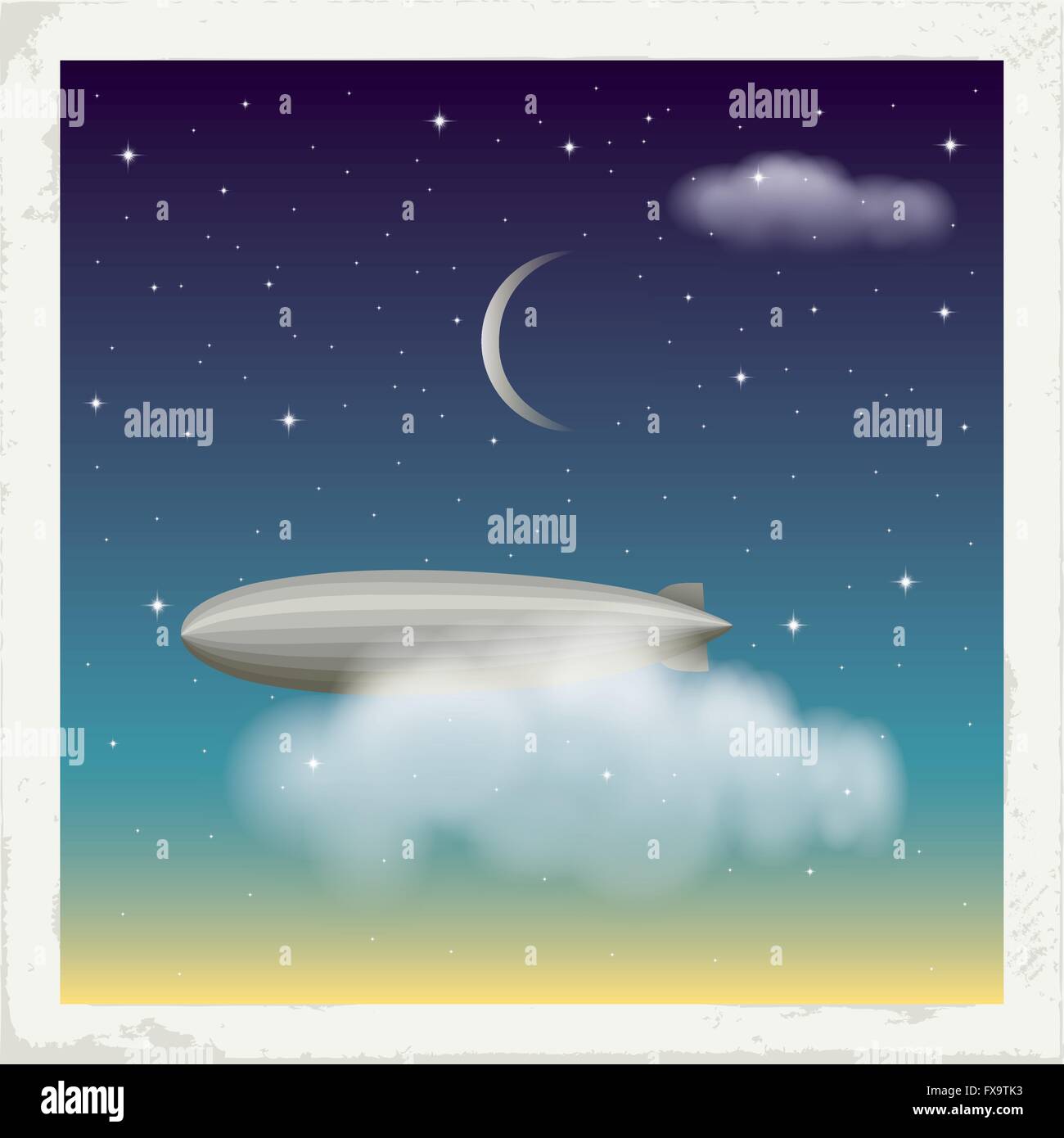 Zeppelin en el cielo Ilustración del Vector