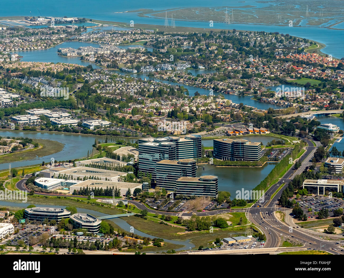 La sede de Oracle en Redwood Shores, Silicon Valley, California, EE.UU. Foto de stock