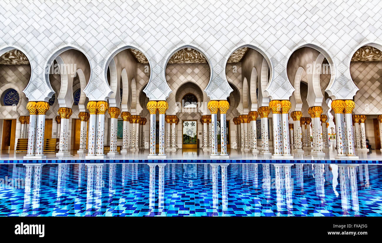 Mezquita Sheikh Zayed, el emirato de Abu Dhabi, Emiratos Arabes Unidos Foto de stock
