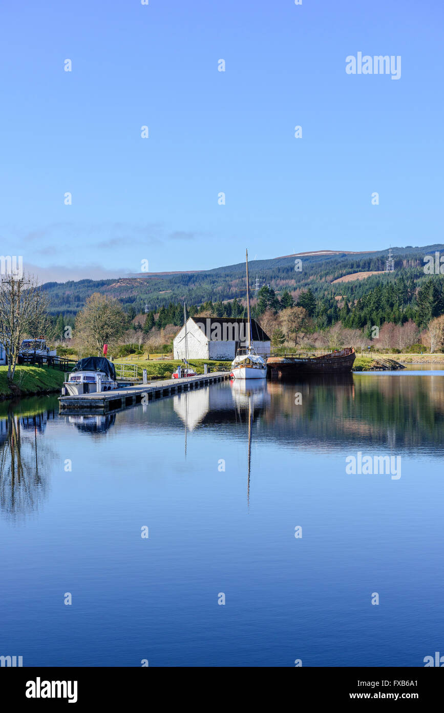 Canal de Caledonia en Fort Augustus Foto de stock