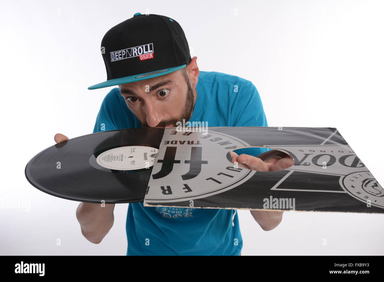 Hip-hop, sombrero, hombre, niño, Niza, azul, serio, dj Fotografía de stock Alamy