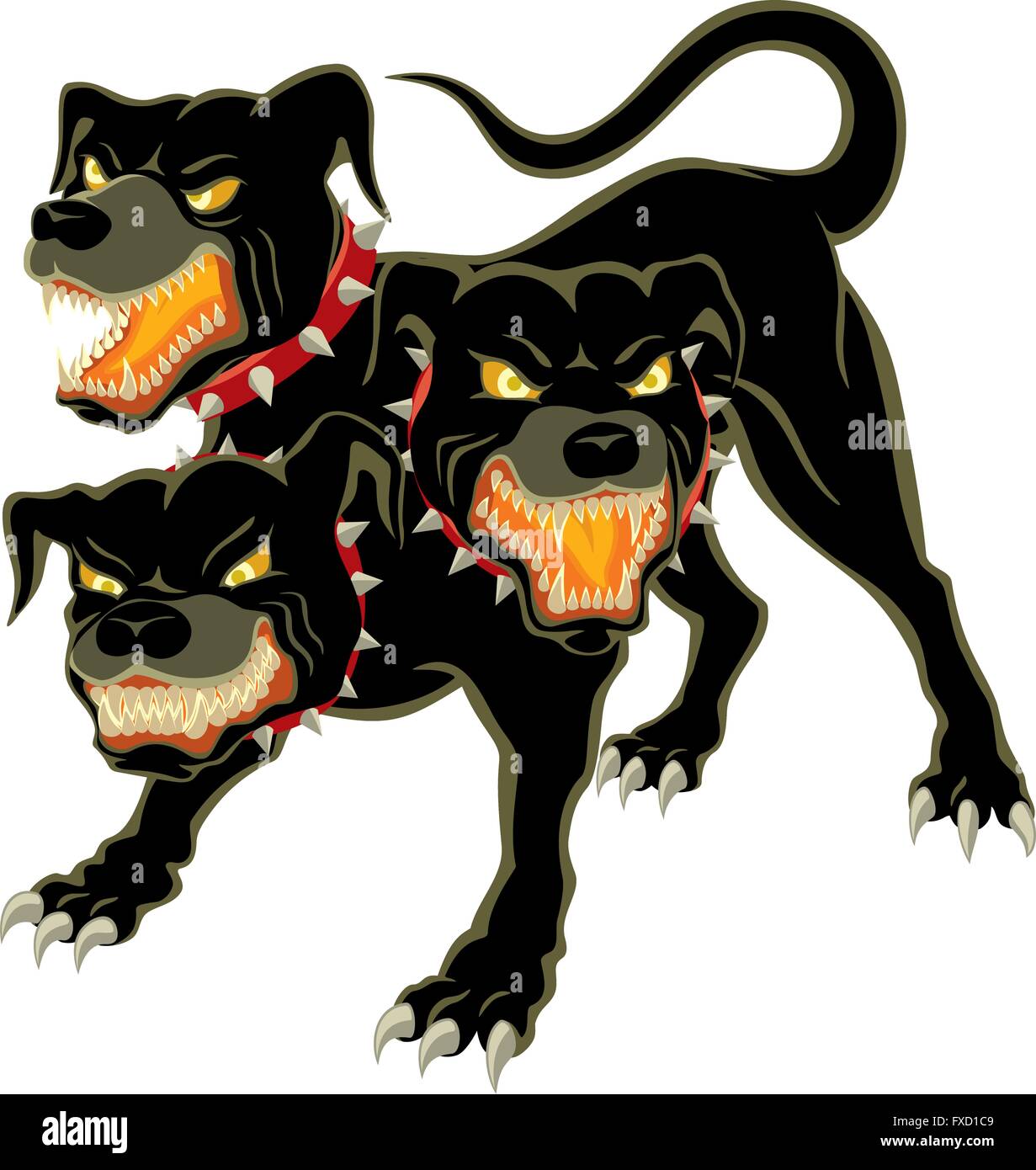 El perro de tres cabezas - Cerberus Imagen Vector de stock - Alamy