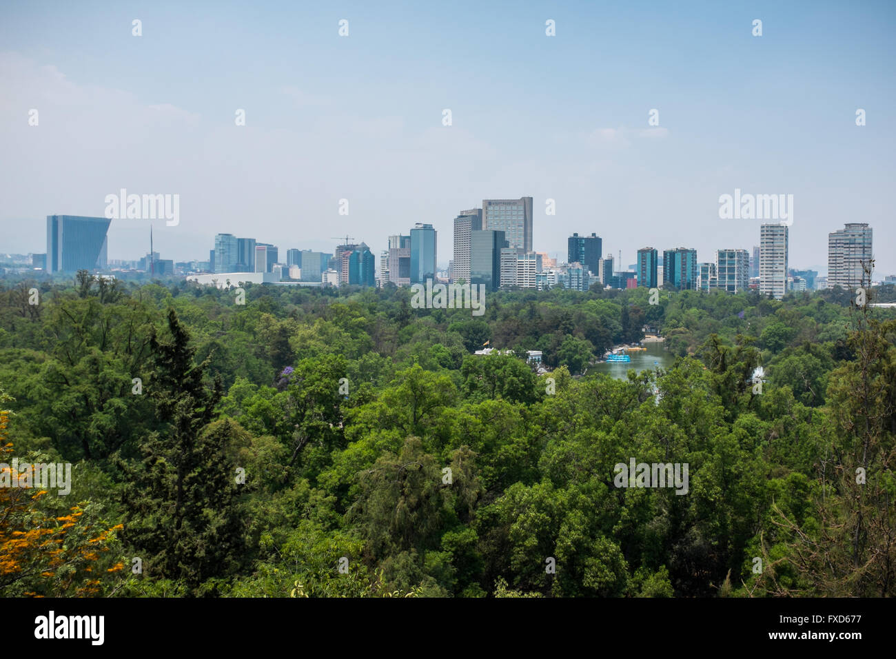 Vistas a la Ciudad de México desde el Castillo de Chapultepec Foto de stock