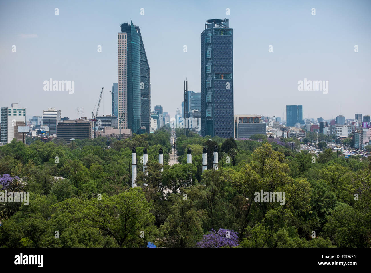 Vistas a la Ciudad de México desde el Castillo de Chapultepec Foto de stock