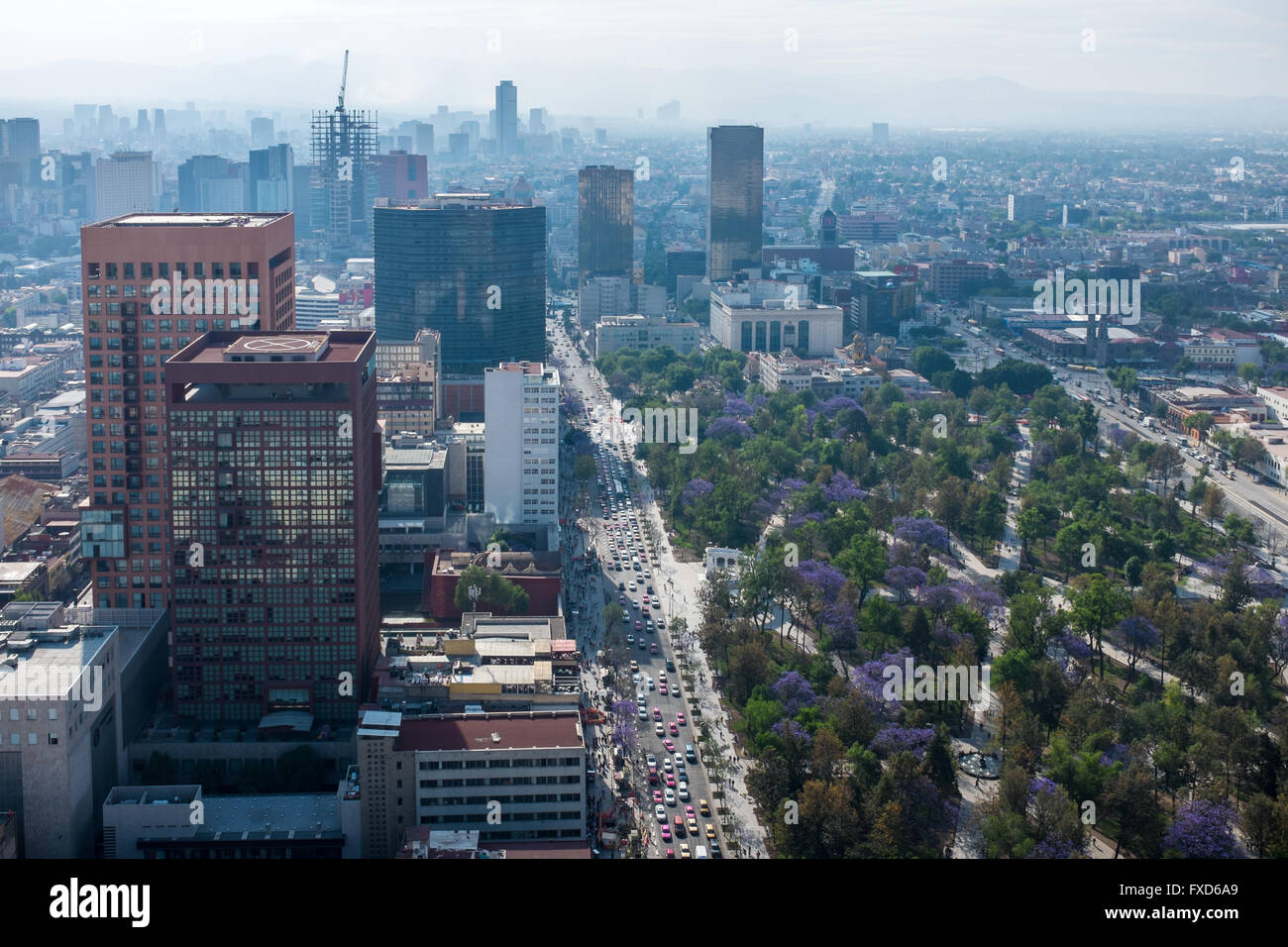 Vista desde la torre Latinoamericana en la Ciudad de México Foto de stock