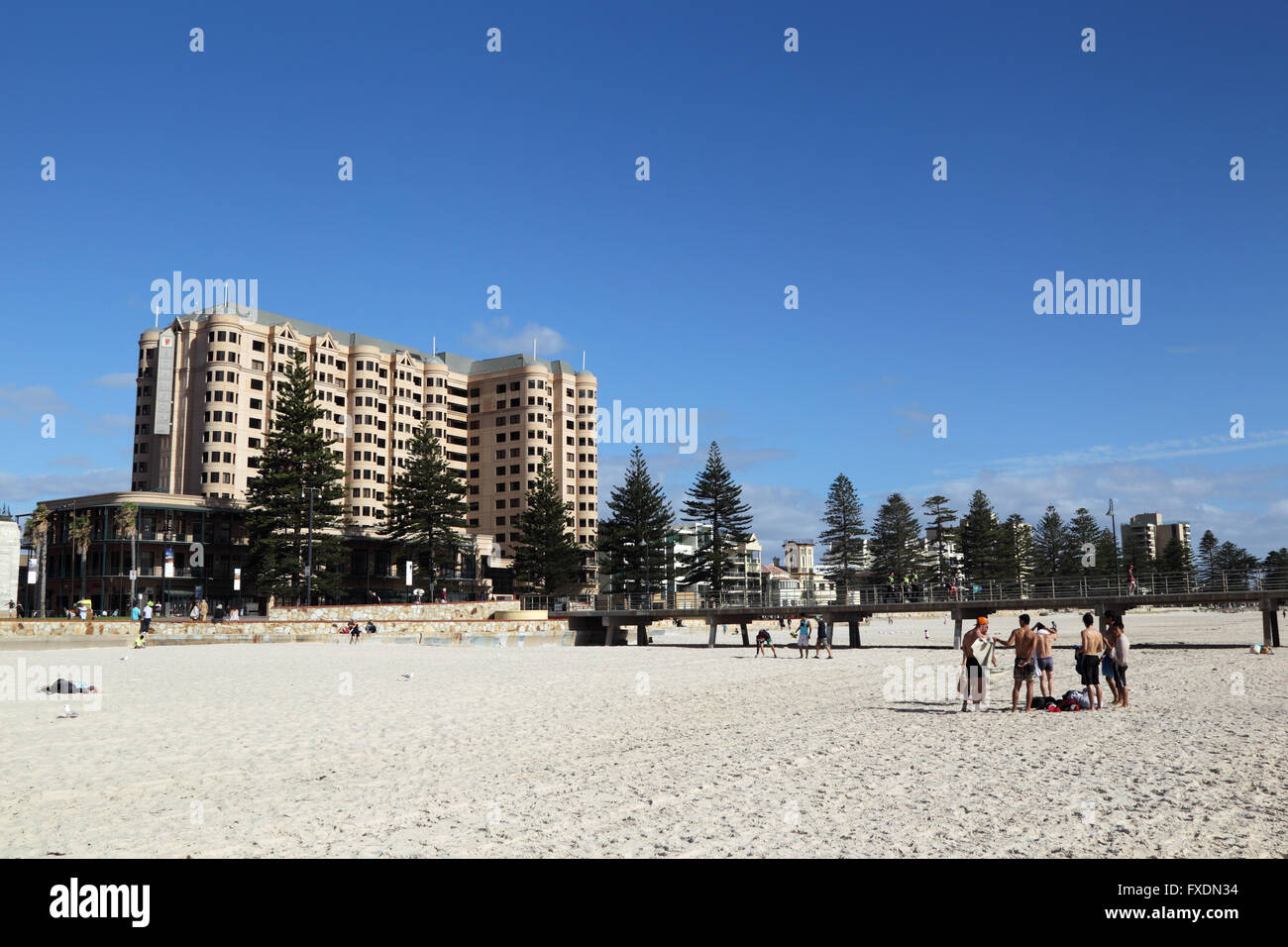 La playa de Glenelg, Adelaide, Australia del Sur, Australia. Foto de stock