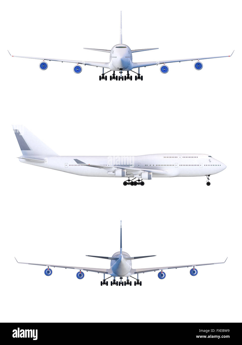 Boeing-747. viajes de avión modelo de transporte aéreo aislado Foto de stock