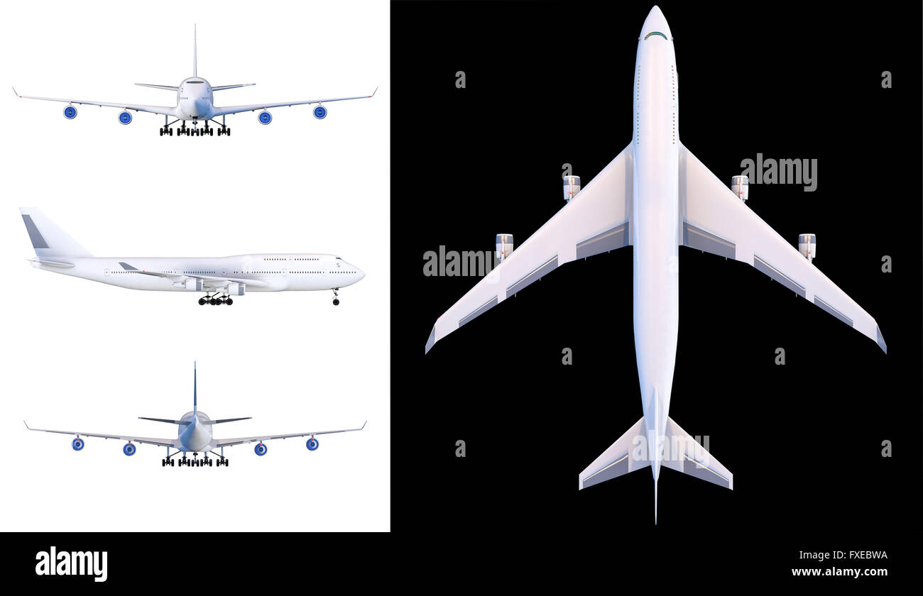 Boeing-747. viajes de avión modelo de transporte aéreo aislado Foto de stock