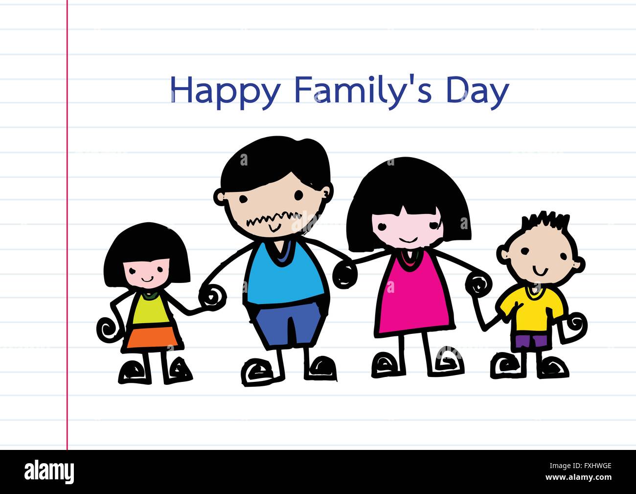 Familia Feliz Día del padre, la madre, el hijo , chica idea design Imagen  Vector de stock - Alamy