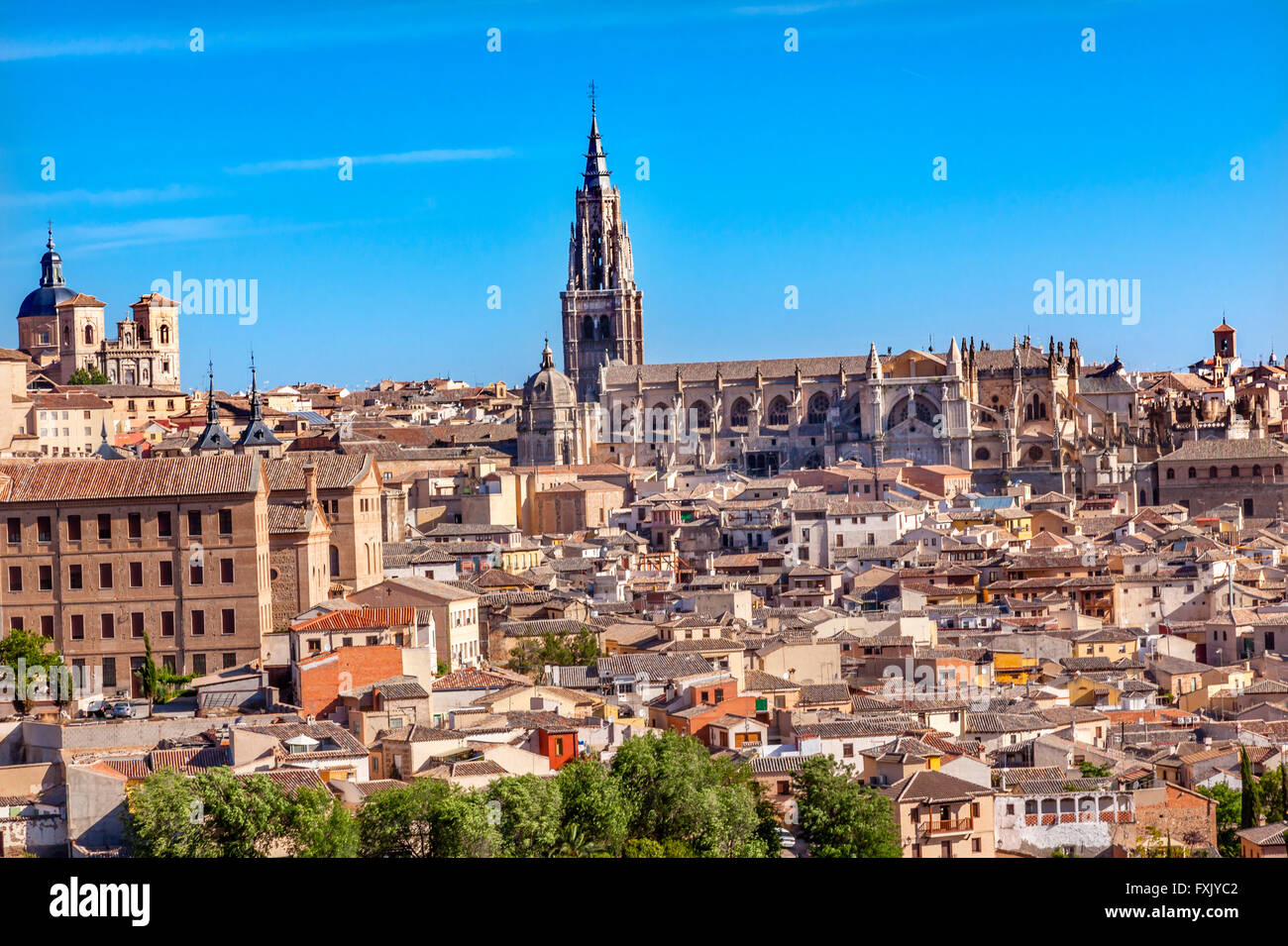 Las iglesias catedrales de la ciudad medieval de Toledo, España. Catedral empezó en 1226 terminado 1493 Foto de stock