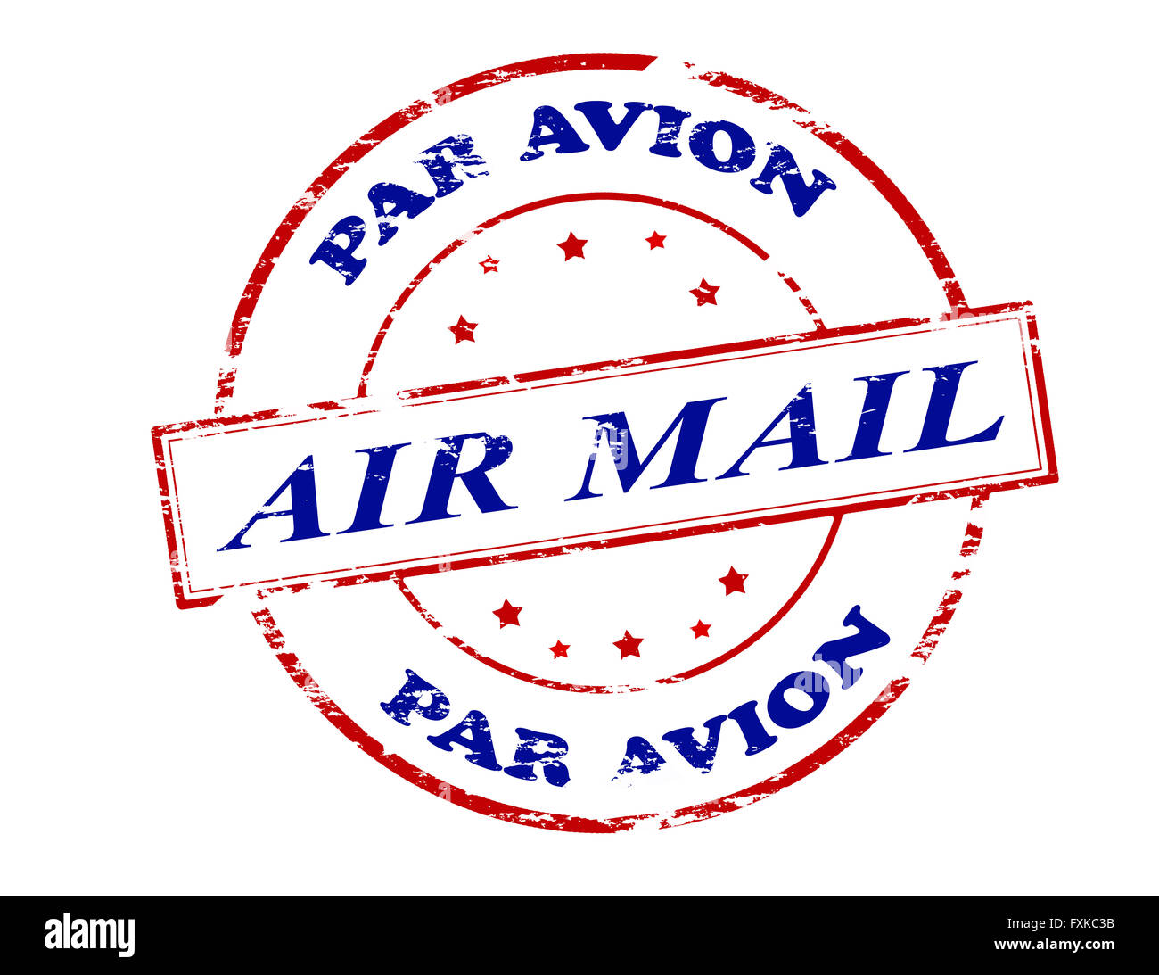 Sello de caucho con texto air mail par avion dentro, ilustración vectorial Foto de stock