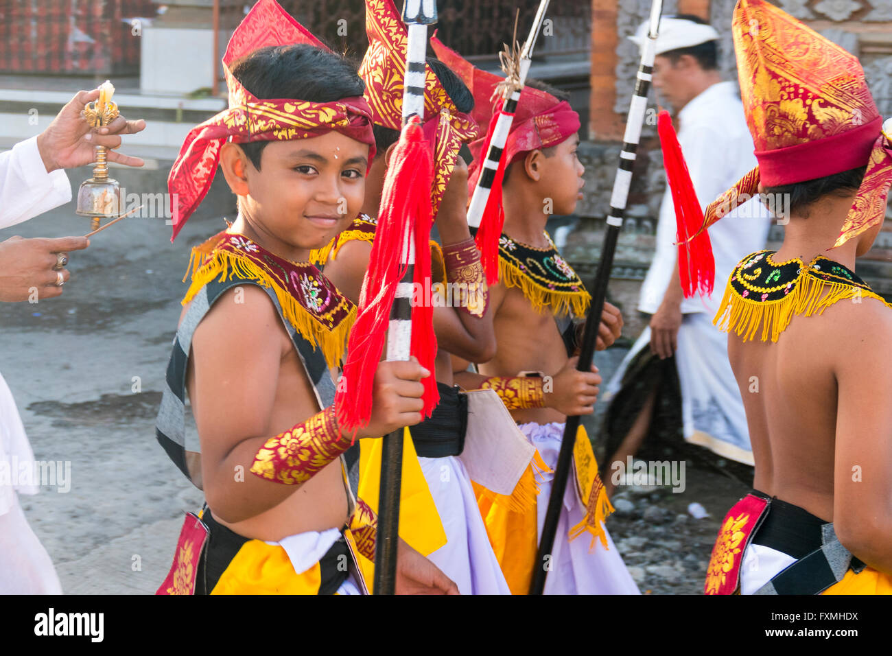 Las ceremonias tradicionales de Bali, Ubud, Bali, Indonesia Foto de stock
