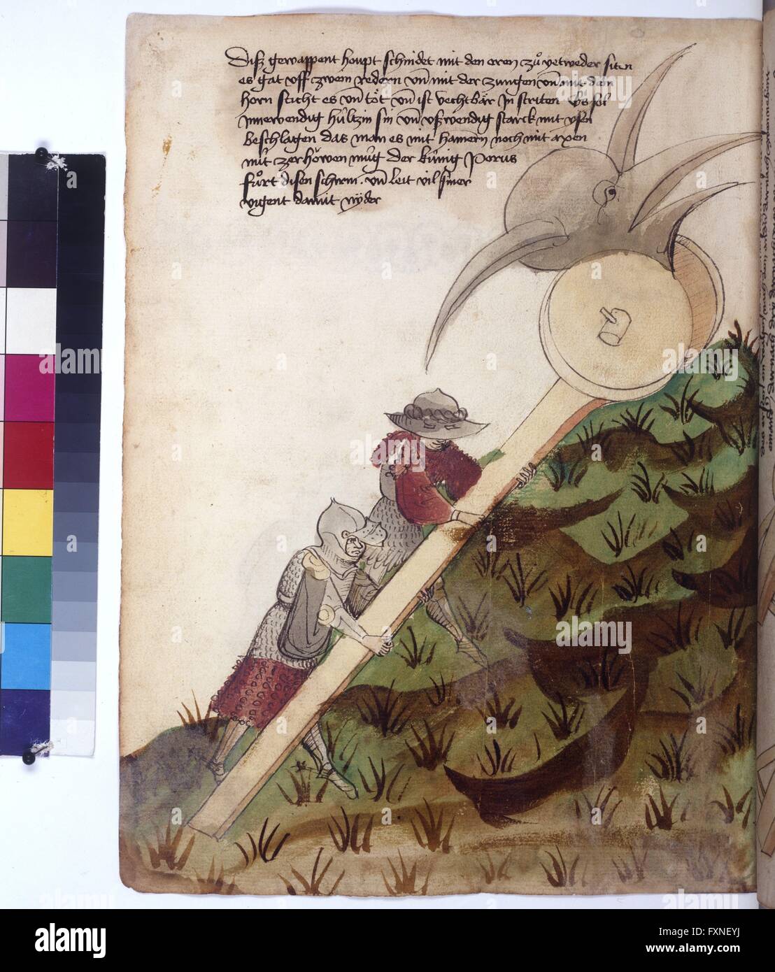 Cod. 3068, fol. 55v: Streitwagen Bellifortis: Foto de stock