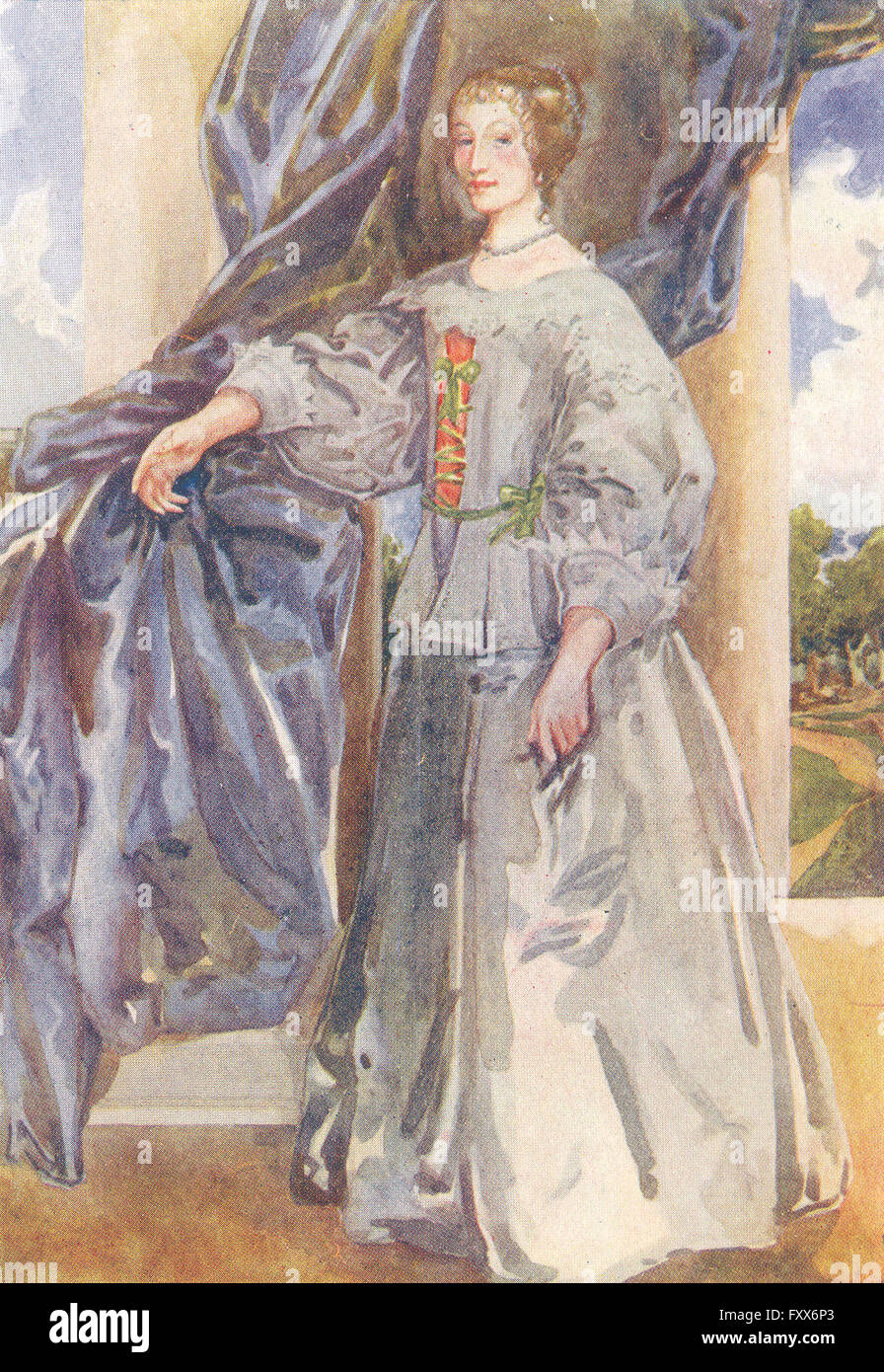 Vestuario: Una mujer de reinado Carlos I 1625-1649, vintage print 1926 Foto de stock