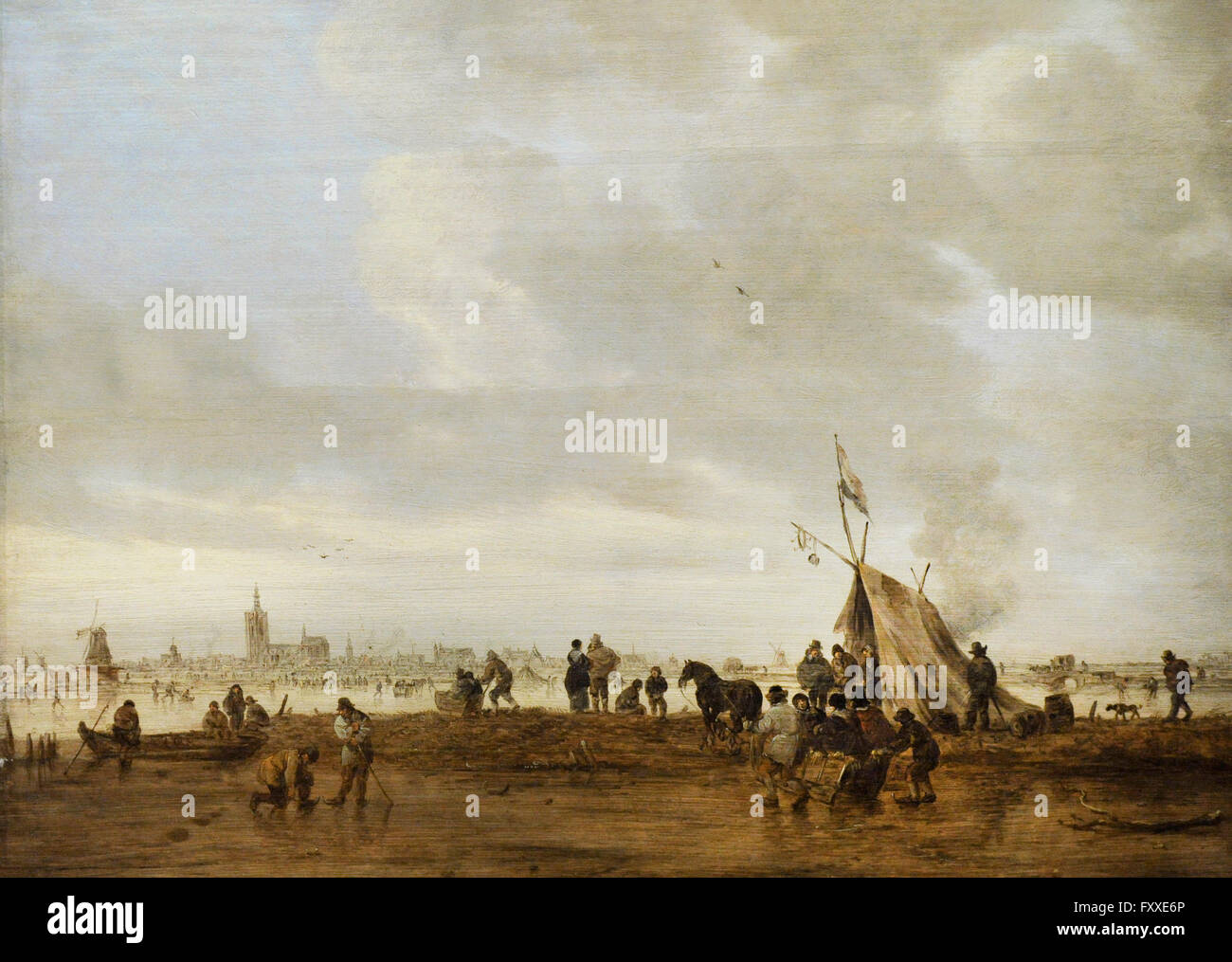 Jan van Goyen (1596-1656). Pintor holandés. Escena de Invierno cerca de La Haya, 1645. El Museo Estatal del Hermitage. San Petersburgo. Rusia. Foto de stock