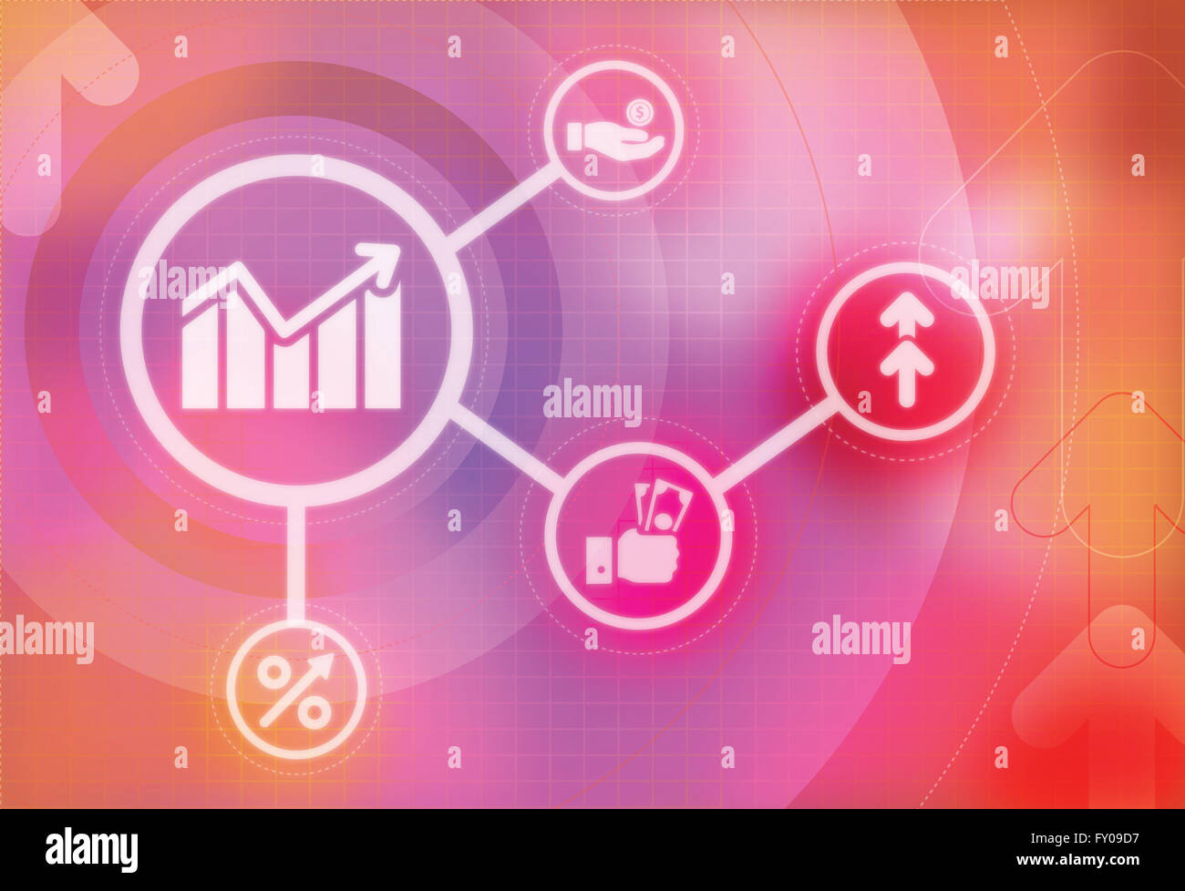 Imagen ilustrativa representa el concepto de crecimiento y desarrollo empresarial Foto de stock