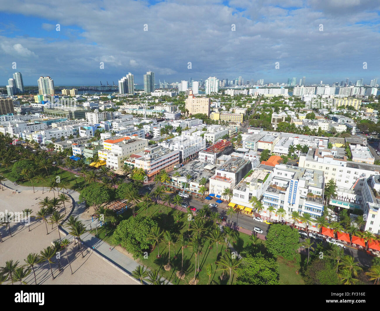 Antena drone foto de Miami Beach. Foto de stock
