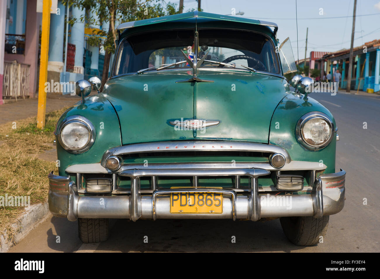 Vintage car, Viñales, provincia de Pinar del Río, Cuba, América Central Foto de stock