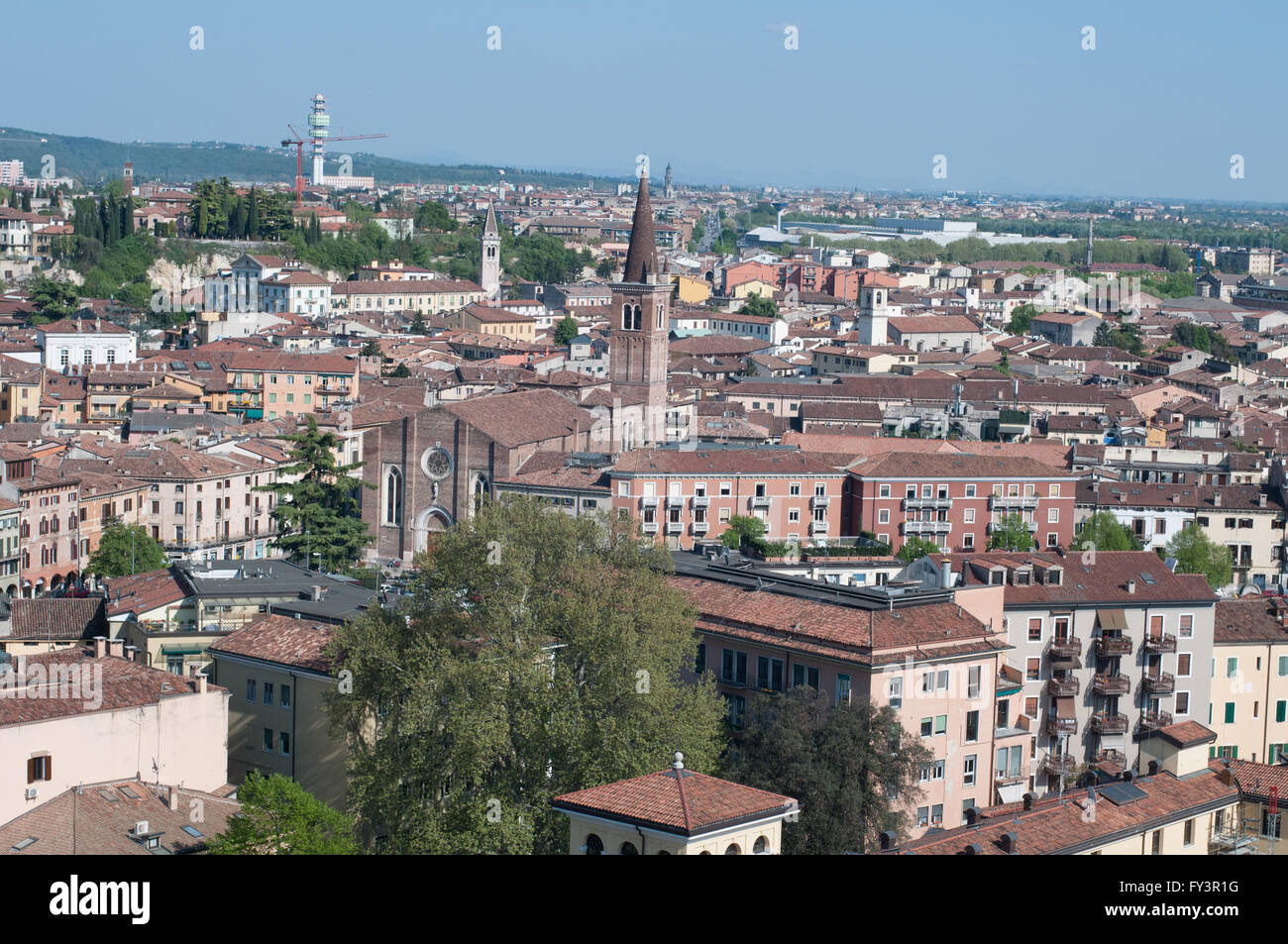 Hermosa vista desde la torre lamberti de Verona. Foto de stock