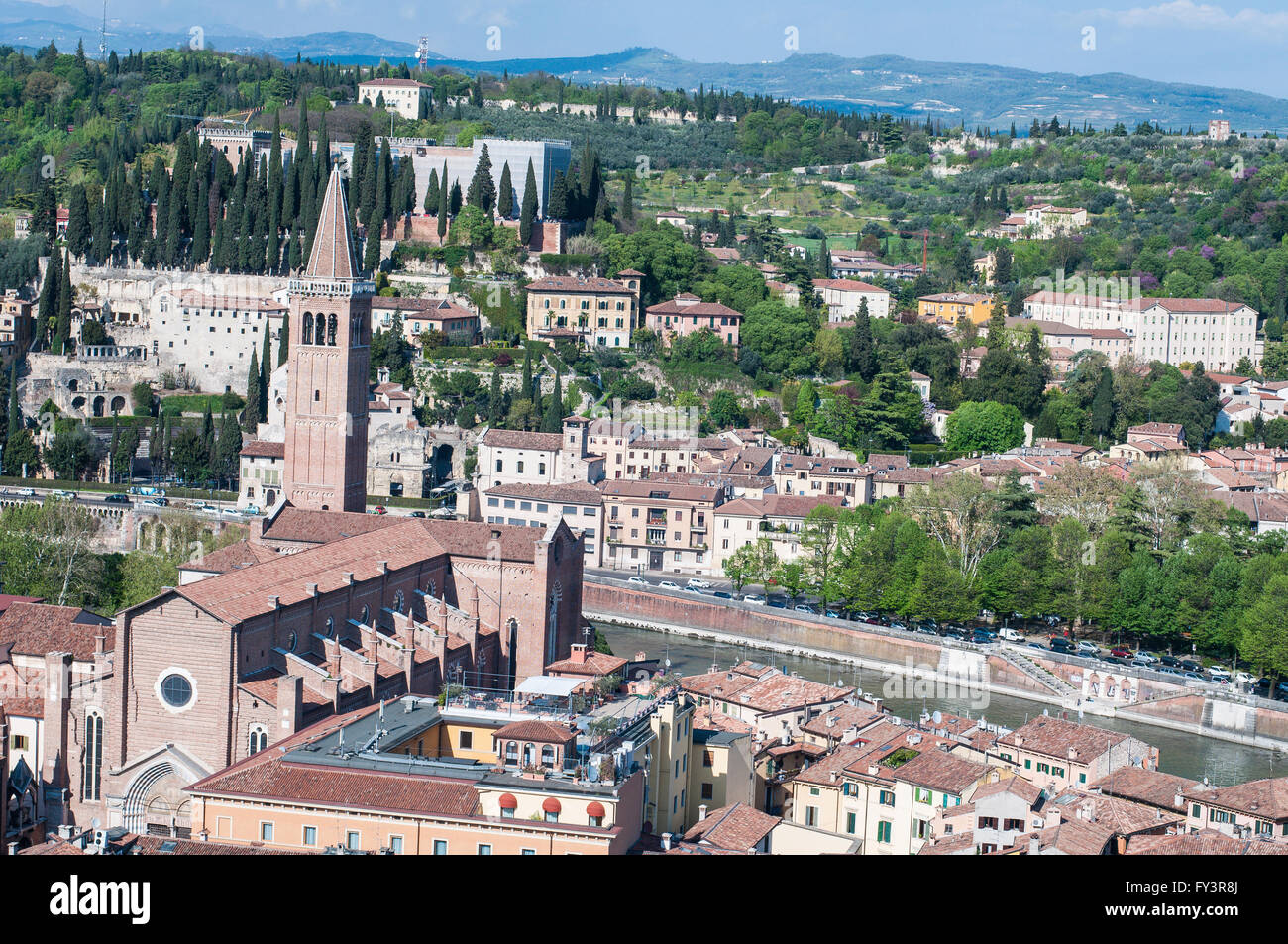 Hermosa vista desde la torre lamberti de Verona. Foto de stock